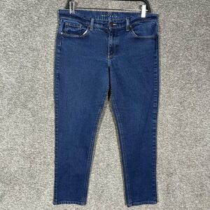 Mott & Bow Jeans Womens 30x28 Blue Ludlow Slim Boyfriend Stretch Denim Dark Wash